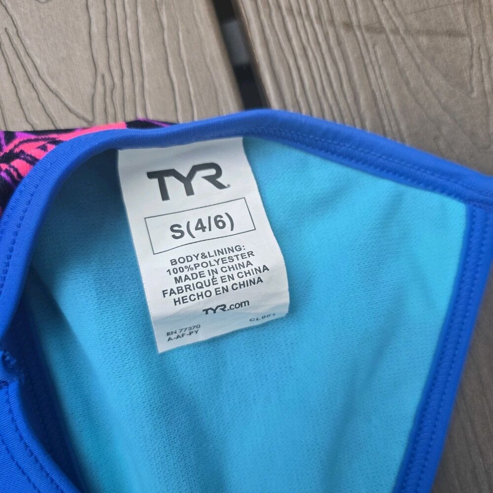Tyr Womens Durafast Blue/Orange Santa Trinityfit Workout Bikini Sz S New No Tag View 3